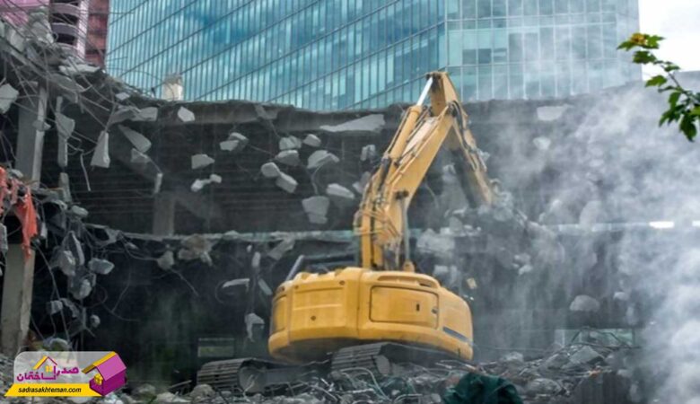تخریب ساختمان در شهرک صدرا